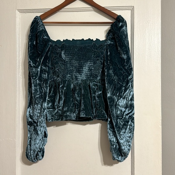 ✨ Anthropologie Long-Sleeve Luxe Cutwork Blouse Sz L - Picture 7 of 8